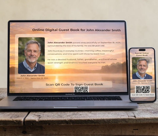 Sunset Digital Funeral Guest Book - The Funeral Program Site
