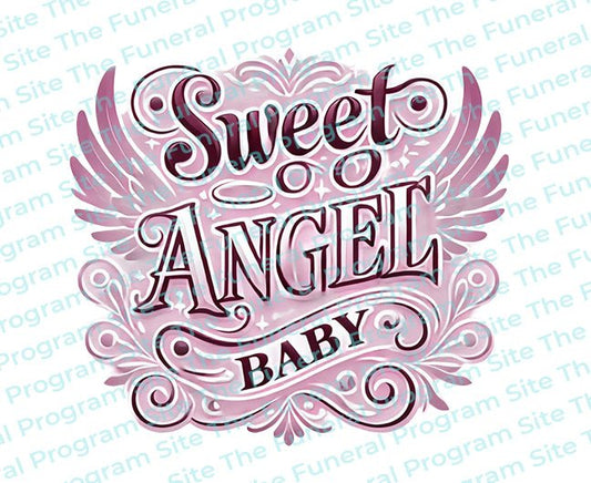 Sweet Angel Baby Funeral Program Title - The Funeral Program Site