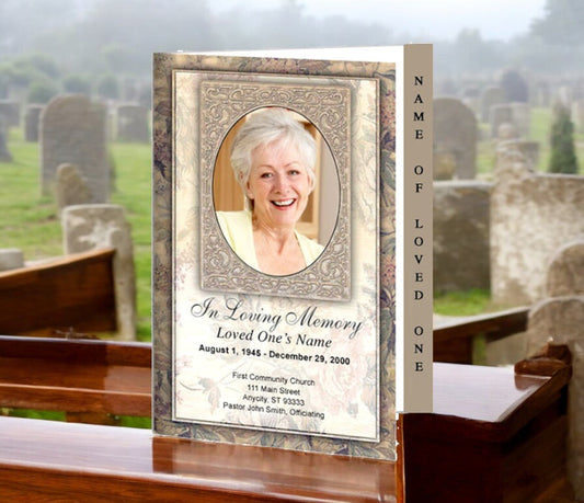 Tapestry 4 - Sided Graduated Funeral Program Template - The Funeral Program Site