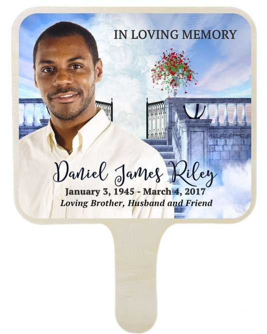 Terrace All - In - One Memorial Hand Fan (Pack of 10) - The Funeral Program Site