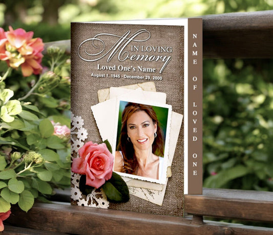 Tiffany 4 - Sided Graduated Funeral Program Template - The Funeral Program Site