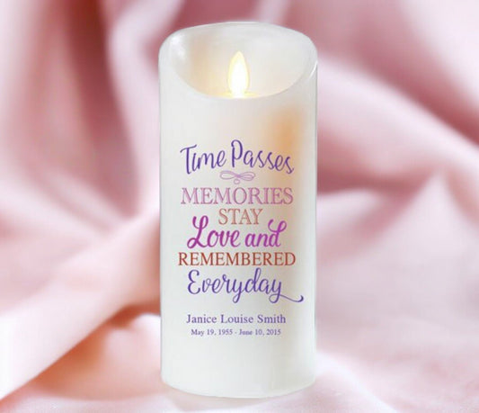 Time Passes Dancing Wick LED Memorial Candle - The Funeral Program Site