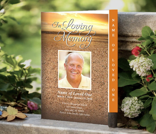 Timeless 4 - Sided Graduated Funeral Program Template - The Funeral Program Site