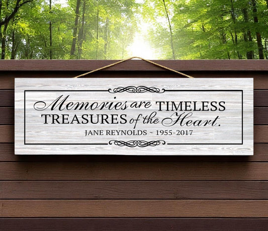 Timeless Treasures Personalized Custom Memorial Wood Sign - The Funeral Program Site