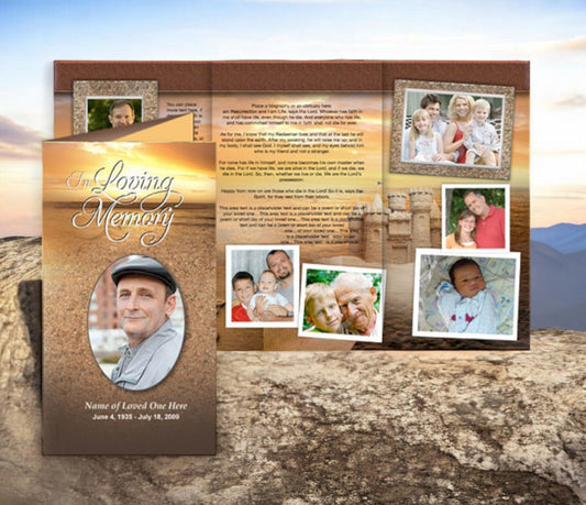 Timeless TriFold Funeral Brochure Template - The Funeral Program Site