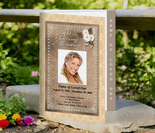 Topaz 4 - Sided Graduated Funeral Program Template - The Funeral Program Site