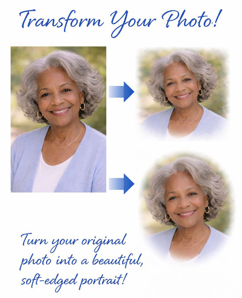 Funeral Program Photo Soft Feathered Edging Service