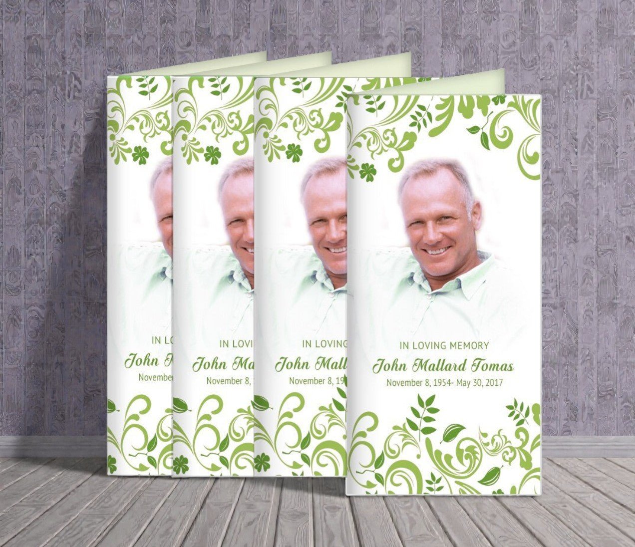 Tropicana Long Fold Program Design & Print (Pack of 50) - The Funeral Program Site