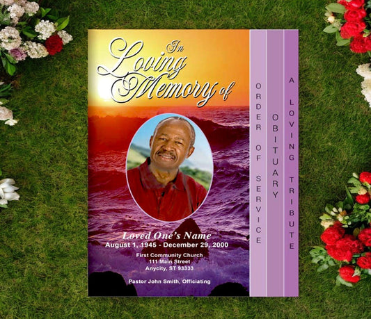 Twilight 8 - Sided Graduated Program Template - The Funeral Program Site