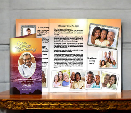 Twilight Trifold Funeral Brochure Template - The Funeral Program Site
