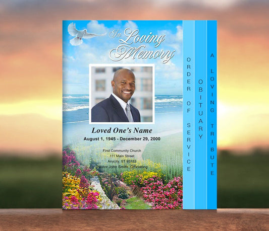 Unforgettable 8 - Sided Graduated Program Template - The Funeral Program Site