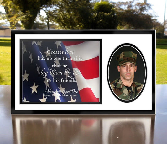 US Flag Memorial Frame Plaque Keepsake - The Funeral Program Site
