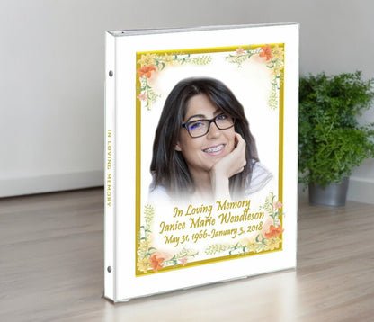 Vintage Flowers 3 - Ring Book Binder Funeral Guest Book - The Funeral Program Site