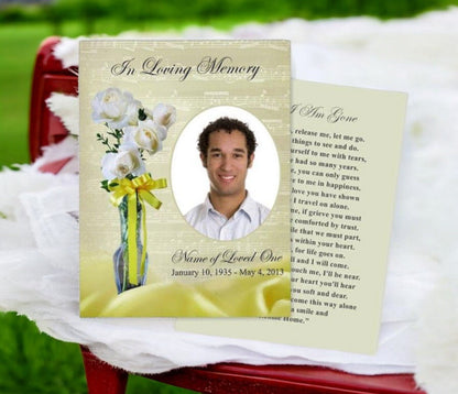 Vivace Small Memorial Card Template - The Funeral Program Site