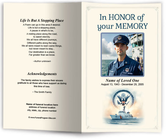 Coast Guard Funeral Program Template