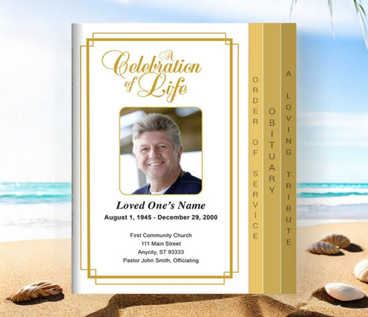 Windsor 8 - Sided Graduated Funeral Program Template - The Funeral Program Site