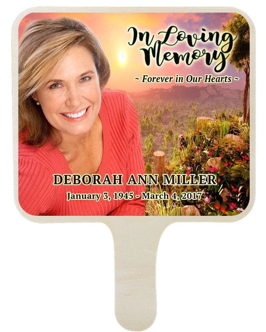 Wonderland All - In - One Memorial Hand Fan (Pack of 10) - The Funeral Program Site