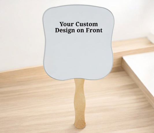 Your Design Card Stock Memorial Fan With Handle (Pack of 10) - The Funeral Program Site