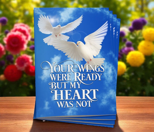 Your Wings Funeral Program Paper (Pack of 25) - The Funeral Program Site