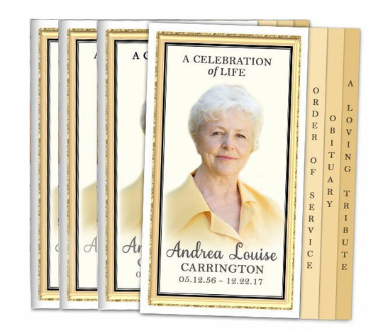24K 8 - Sided 24K Graduated Funeral Program Printing (Pack 50) - The Funeral Program Site