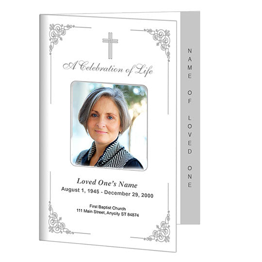 Charming 4-Sided Graduated Funeral Program Template.
