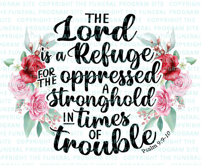 The Lord Is My Refuge Word Art.