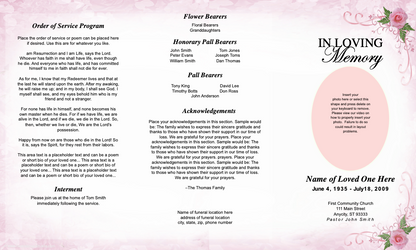 Lovely TriFold Funeral Brochure Template.