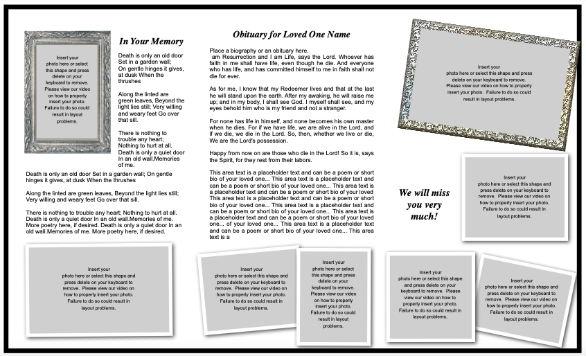 Gallant Trifold Funeral Brochure Template.