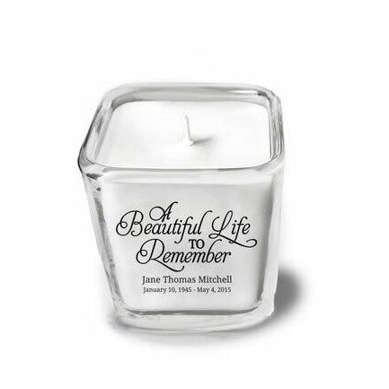 A Beautiful Life Personalized In Loving Memory Memorial Candle - The Funeral Program Site