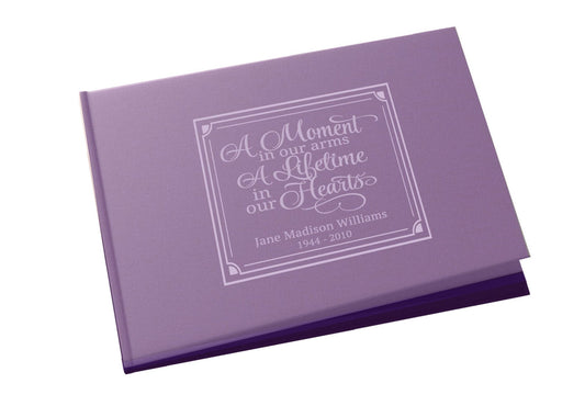 A Moment In Our Arms Landscape Linen Funeral Guest Book - The Funeral Program Site