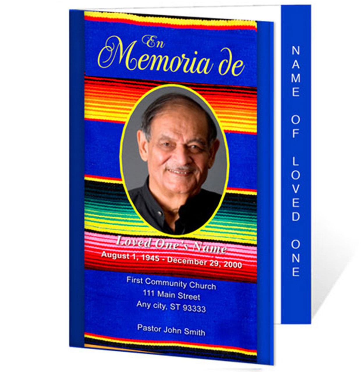 Acapulco Letter 4-Sided Graduated Funeral Program Template.