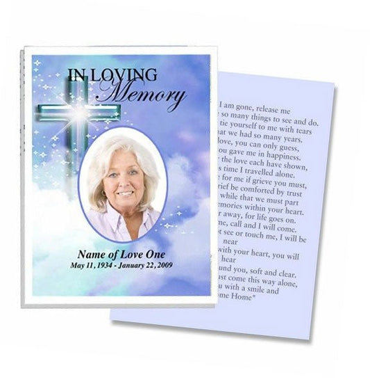 Adoration Small Memorial Card Template - The Funeral Program Site