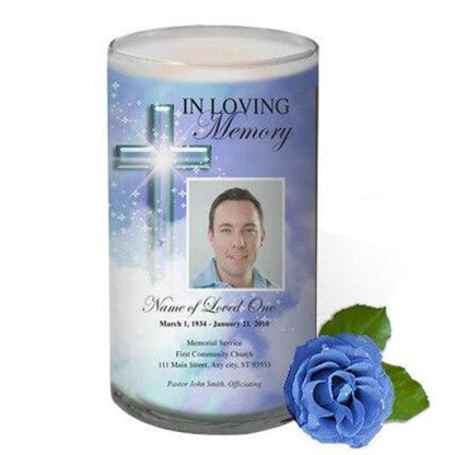 Adoration Personalized Glass Memorial Candle.