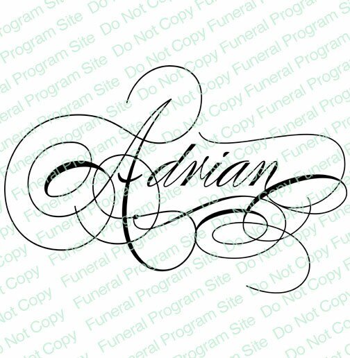 Adrian Name Word Art - The Funeral Program Site