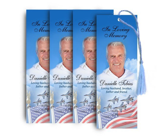 Air Force Memorial Bookmark Done For You Design & Print (Pack of 50) - The Funeral Program Site
