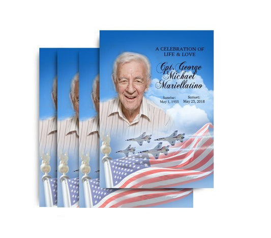 Air Force No Fold Funeral Postcard Design & Print (Pack of 50) - The Funeral Program Site