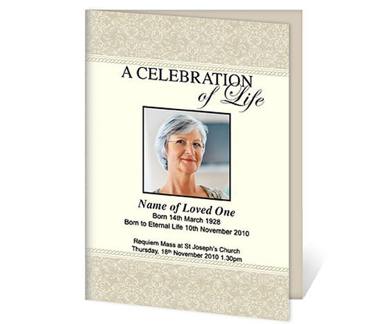 Alexa A4 Funeral Order of Service Template - The Funeral Program Site