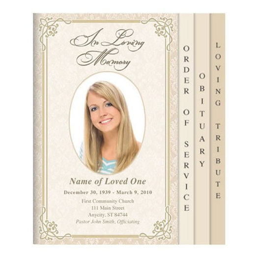 Alexandria 8 - Sided Funeral Graduated Program Template - The Funeral Program Site