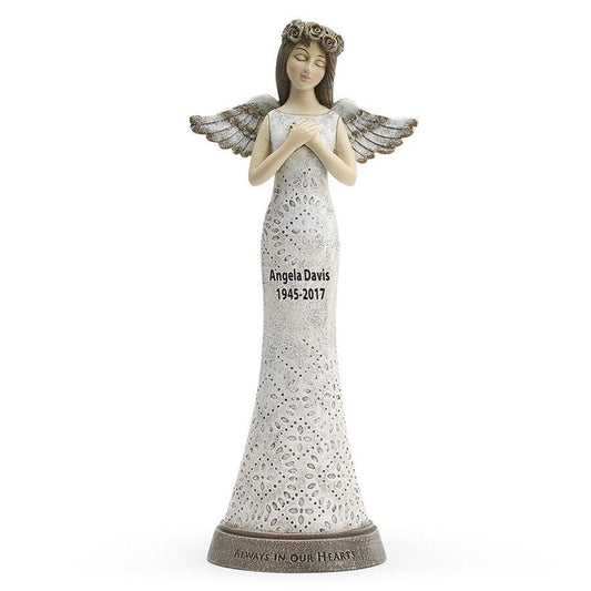 Always In Our Hearts In Loving Memory Angel Figurine - The Funeral Program Site