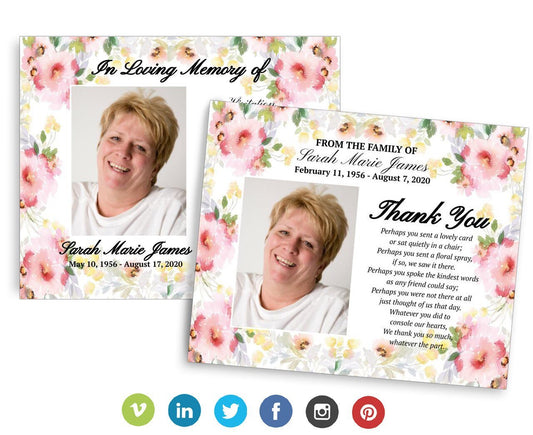 Alyssa Social Media Funeral Announcement Templates - Google Docs - The Funeral Program Site