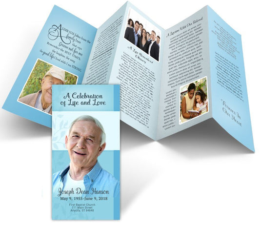 Ambience Accordion Fold Funeral Program Design & Print (Pack of 50) - The Funeral Program Site
