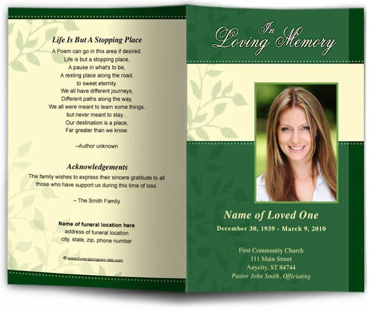 Ambience Funeral Program Template - The Funeral Program Site