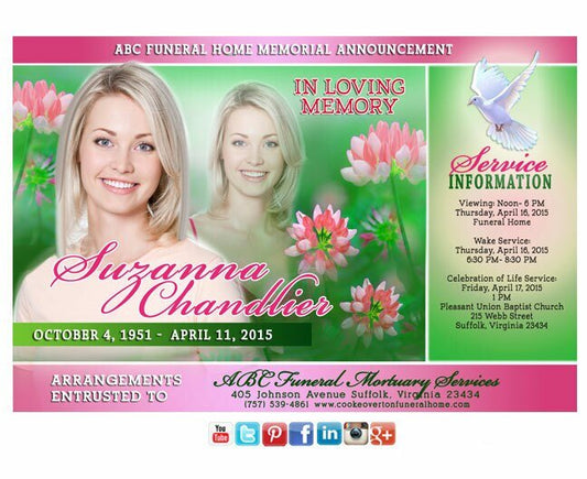 Ambrosia Custom Social Media Announcement - The Funeral Program Site