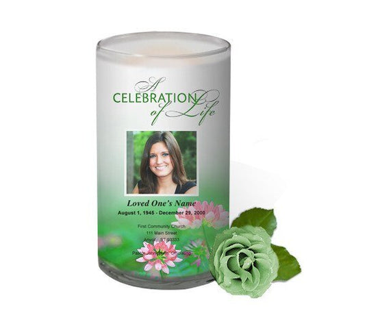 Ambrosia Personalized Glass Memorial Candle - The Funeral Program Site