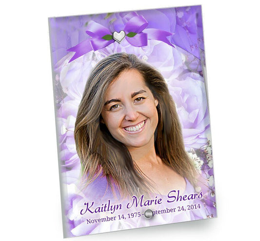 Amethyst Beveled Glass Memorial Portrait - The Funeral Program Site