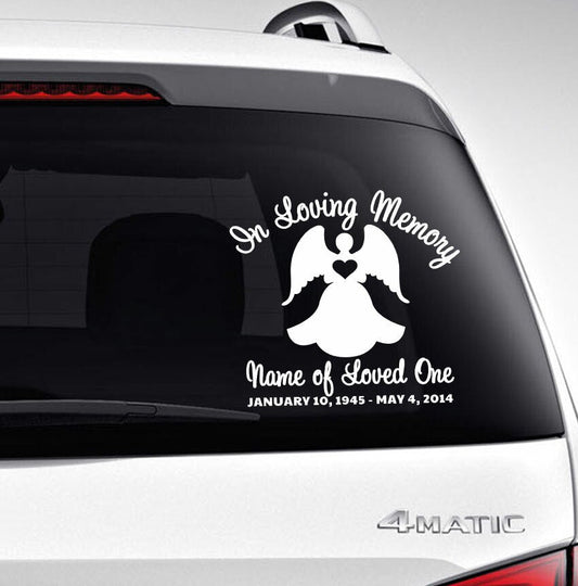 Angel In Loving Memory Car Decal - The Funeral Program Site