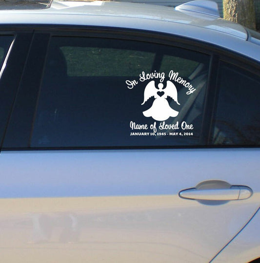 Angel In Loving Memory Car Decal - The Funeral Program Site