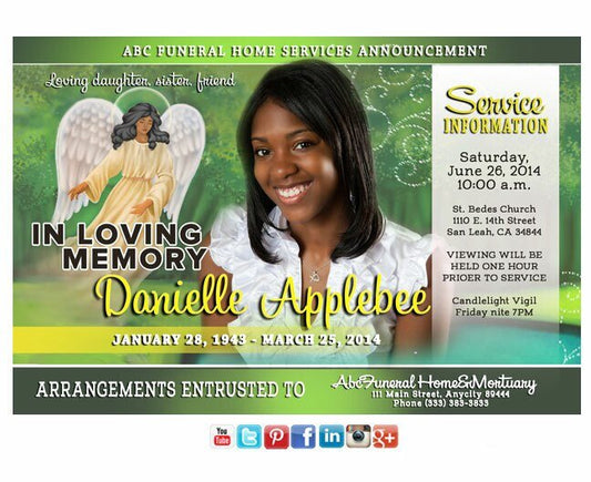 Angel Spirit Custom Social Media Announcement - The Funeral Program Site