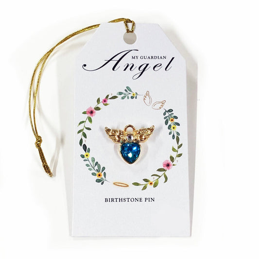 Angel Wings Birthstone Memorial Lapel Pin - The Funeral Program Site