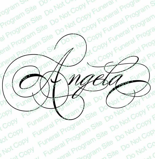 Angela Name Word Art - The Funeral Program Site